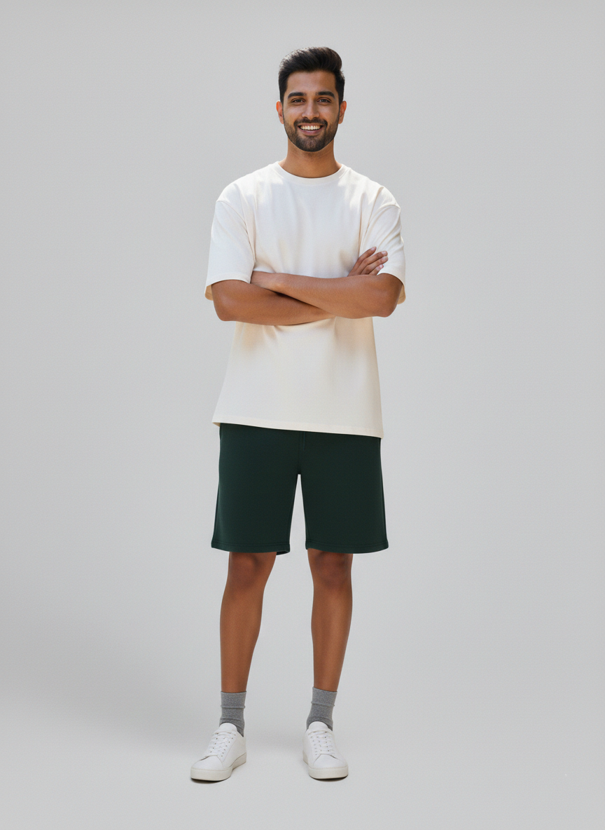 Men's Effortless Style: The Essential Ribbed Lounge Shorts | Dark Green Shorts