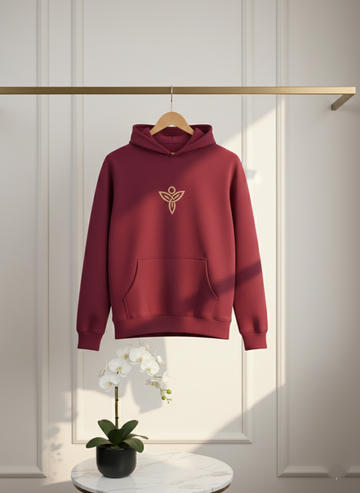 Men's Maroon Hoodie with Cap