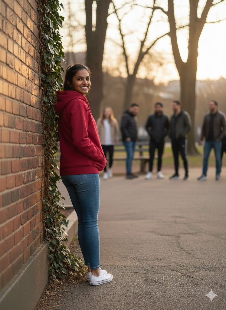 Maroon Hoodie with Cap | Premium Soft Fleece Warm Winter Pullover for Women