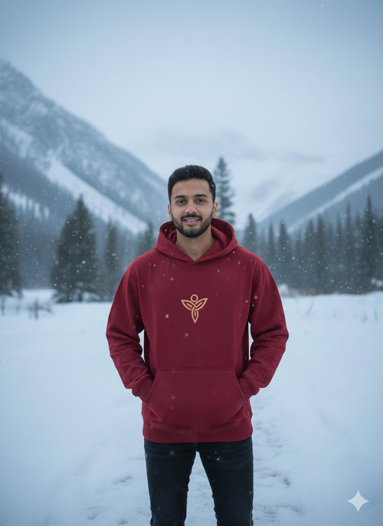 Maroon Hoodie with Cap | Premium Soft Fleece Warm Winter Pullover for Men