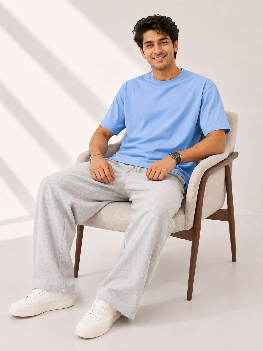 Men’s Structured Oversized T-Shirt – Powder Blue