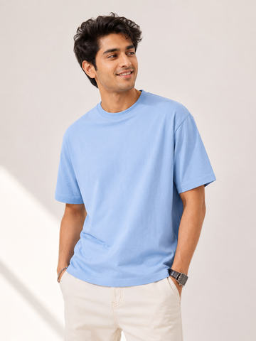 Men’s Structured Oversized T-Shirt – Powder Blue
