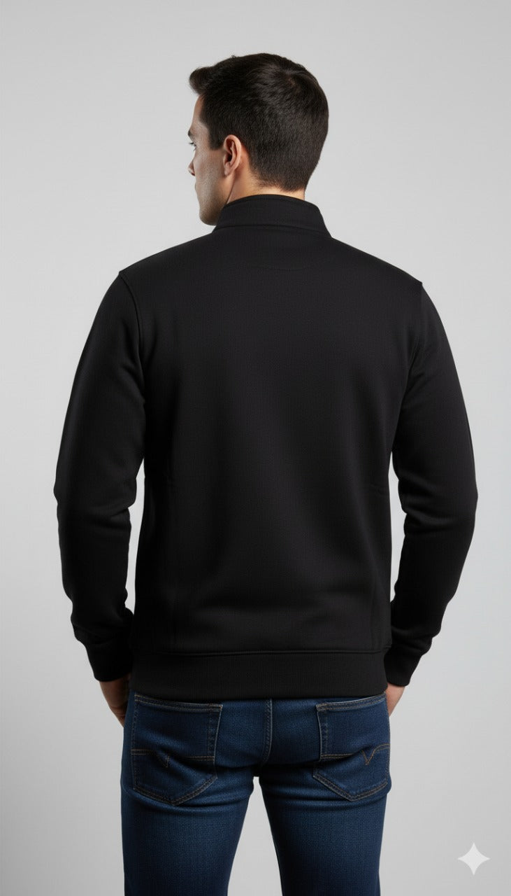 Men's Premium Black Zipper Sweatshirt | Casual Winter Jacket for Outdoor, Travel & Gym