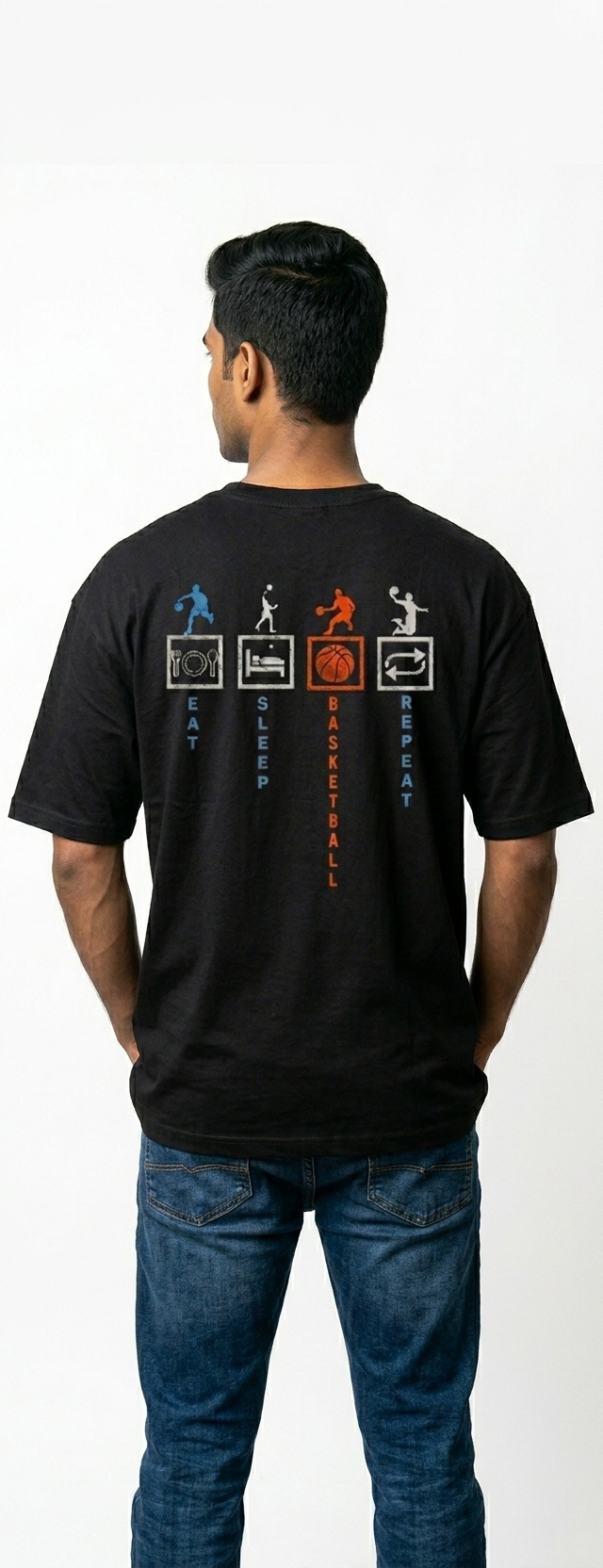 Men's Vintage "PLAY" Basketball Lifestyle Graphic Shirt