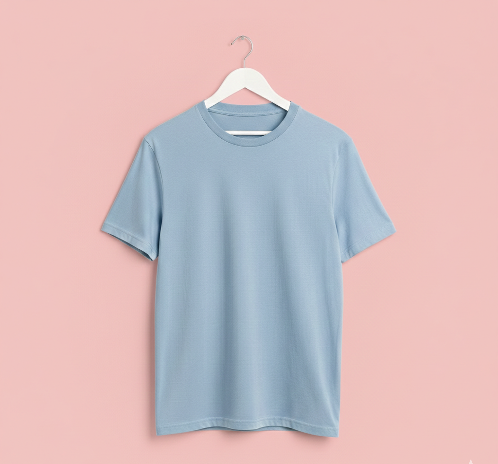 Women's Powder blue Regular Fit T shirt