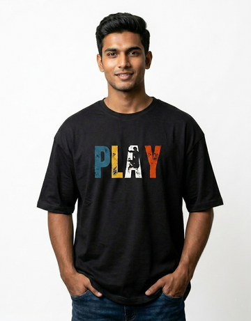 Men's Vintage "PLAY" Basketball Lifestyle Graphic Shirt