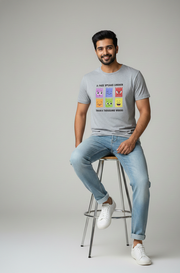 Men's Heather Grey Graphic T-Shirt.