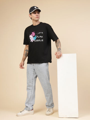 Jigsaw "Life’s a Puzzle" Graphic Oversized Tee