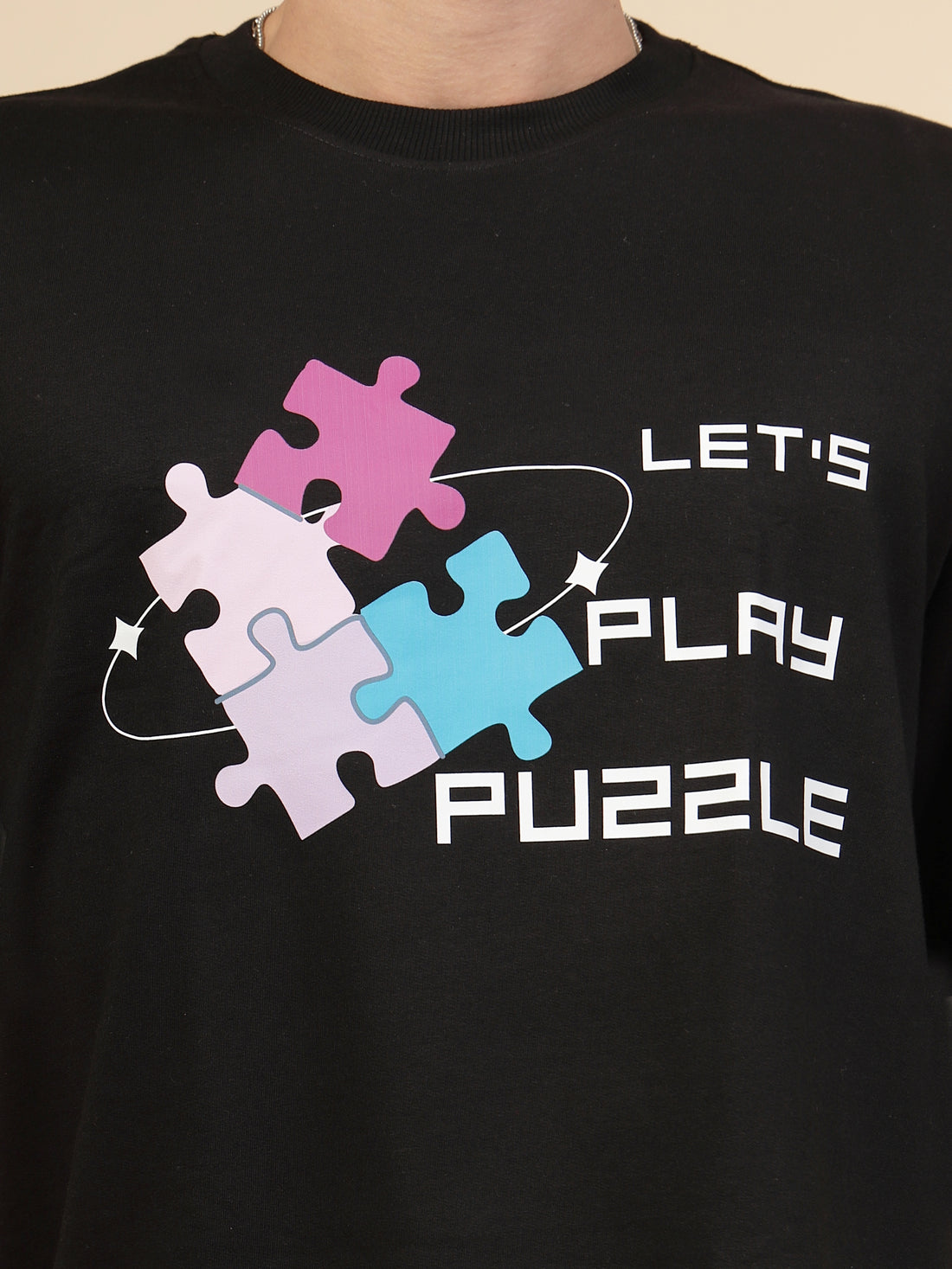 Jigsaw "Life’s a Puzzle" Graphic Oversized Tee