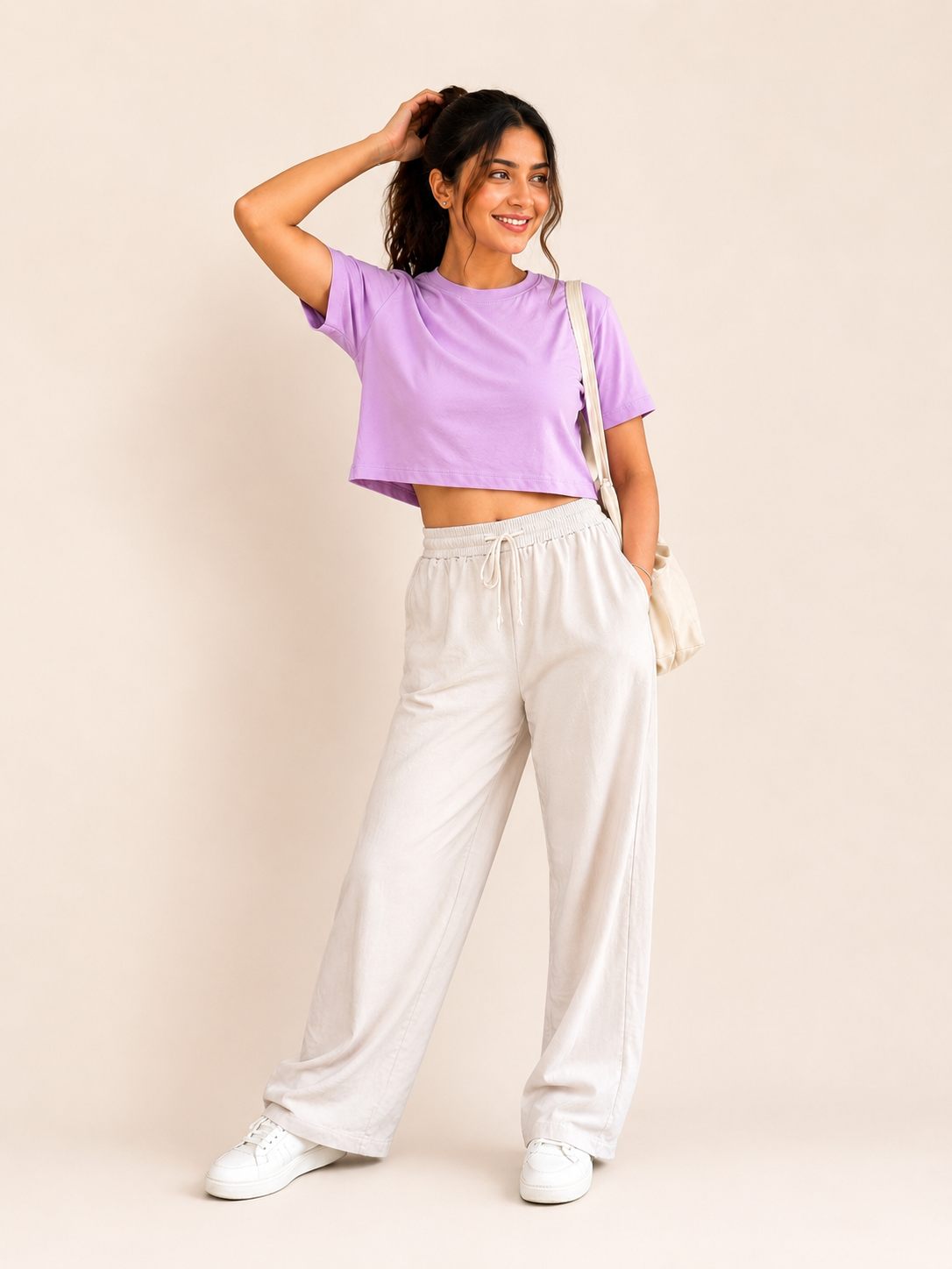 The Everyday Cotton  Crop Tee | Lavender Lilac