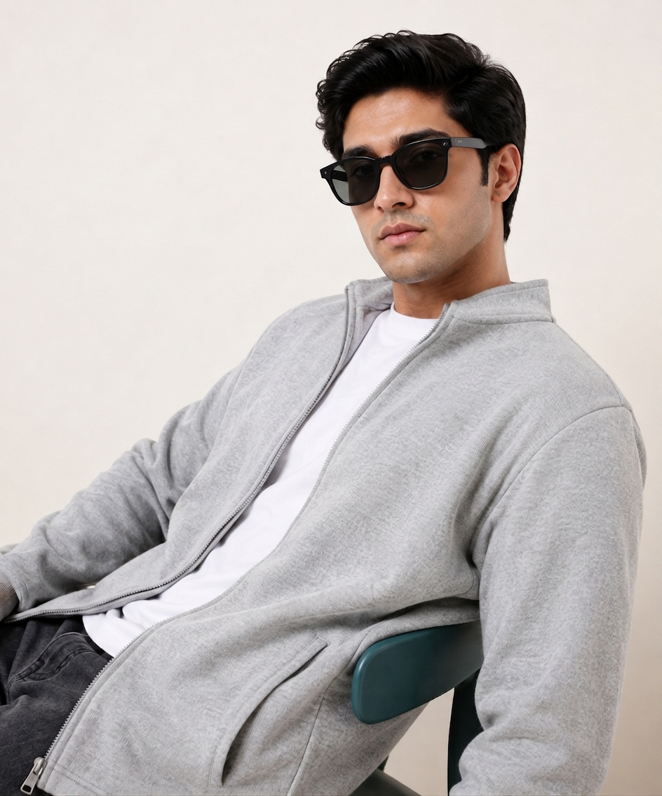 The All-Weather Zipper Sweatshirt - Heather Grey