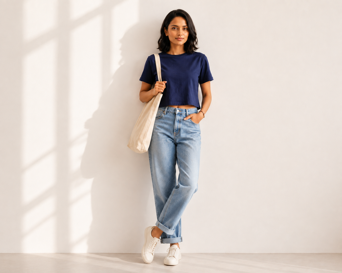 The Everyday Crop Top | Midnight Navy
