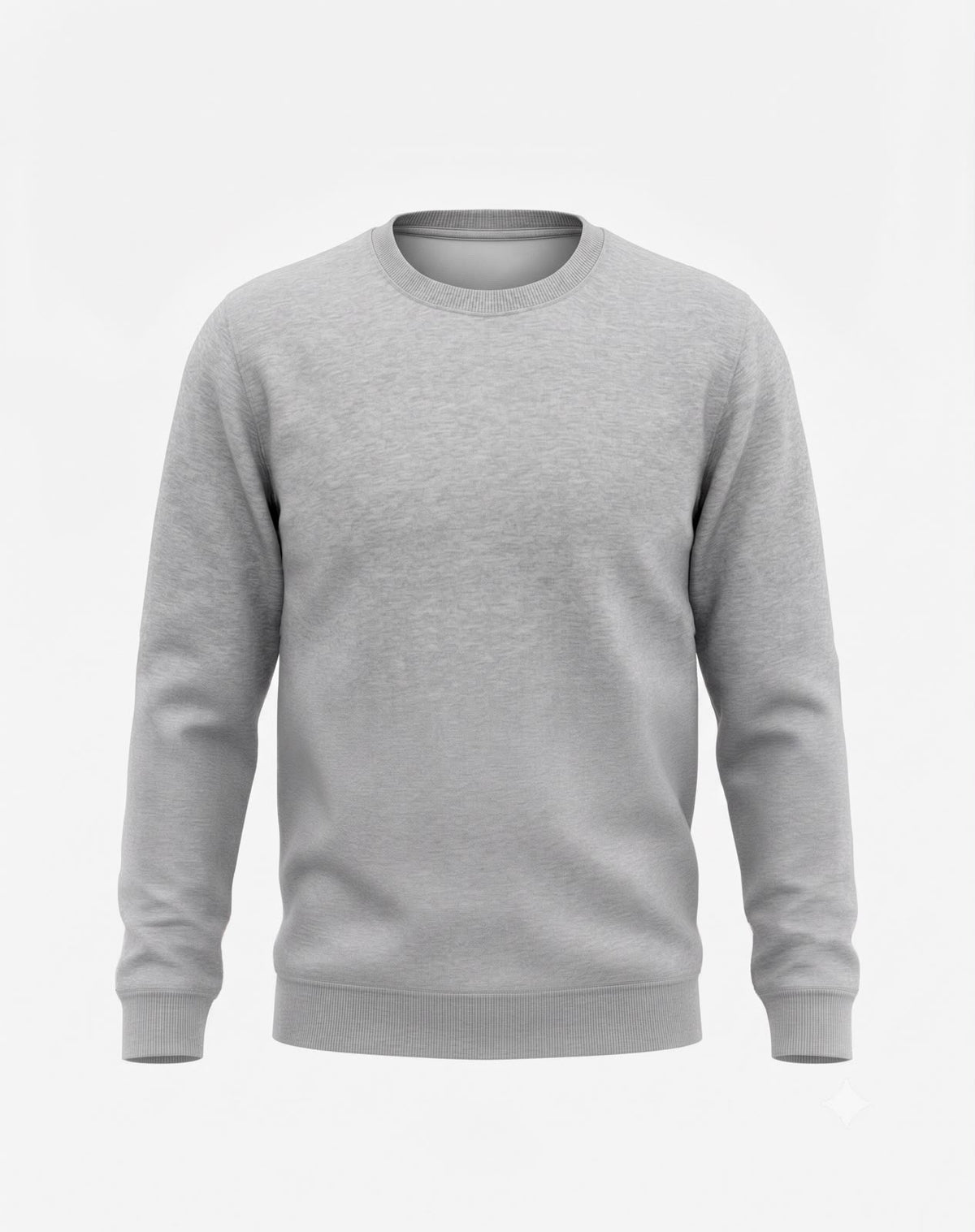 Front view of male model wearing The Sabio oversized heather grey fleece sweatshirt paired with light wash denim.