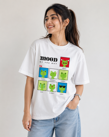 White oversized Mood of the day women’s oversized T shirt