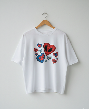 Women's The "Love Bug" Oversized White T shirt